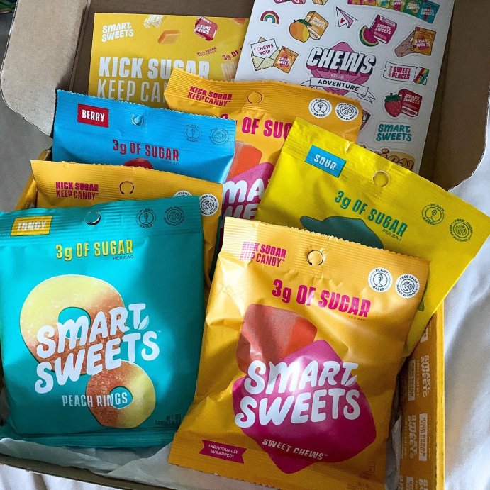 user image by @chefalexandrarose, SmartSweets Peach Rings Sour Gummy Candy - 1.8oz