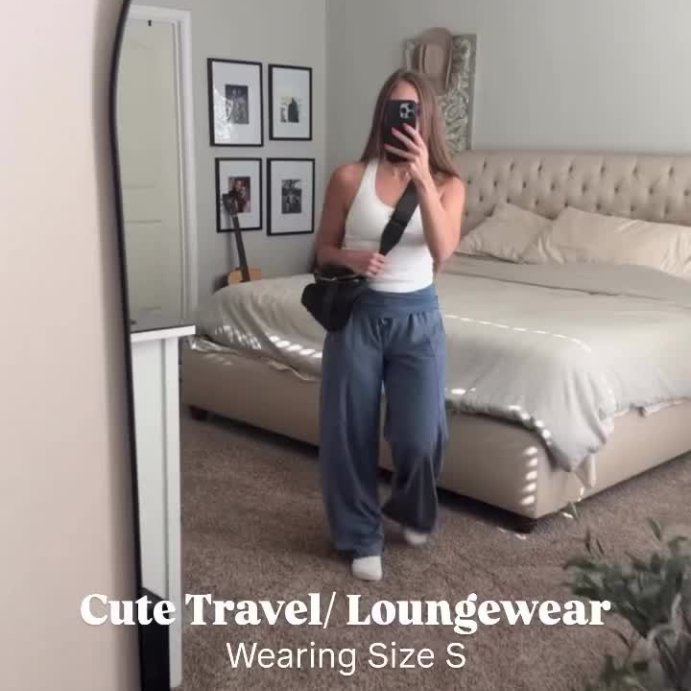 user image by @the.lindsay.arnold, Women's Mid-Rise Foldover Wide Leg Pants - JoyLab™