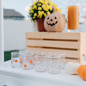 Pumpkin Icon Drinking Glasses - Set of 4