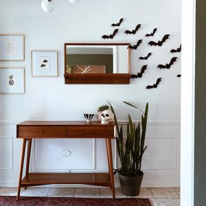 Mid-Century Entryway Mirror - Pecan