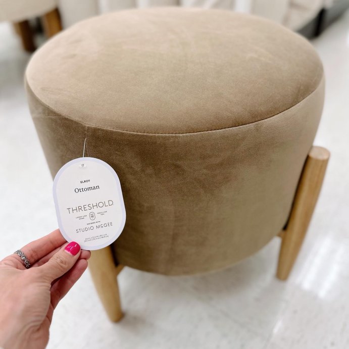 user image by @targetscallingme, Elroy Round Velvet Ottoman with Wooden Legs - Threshold™ designed with Studio McGee