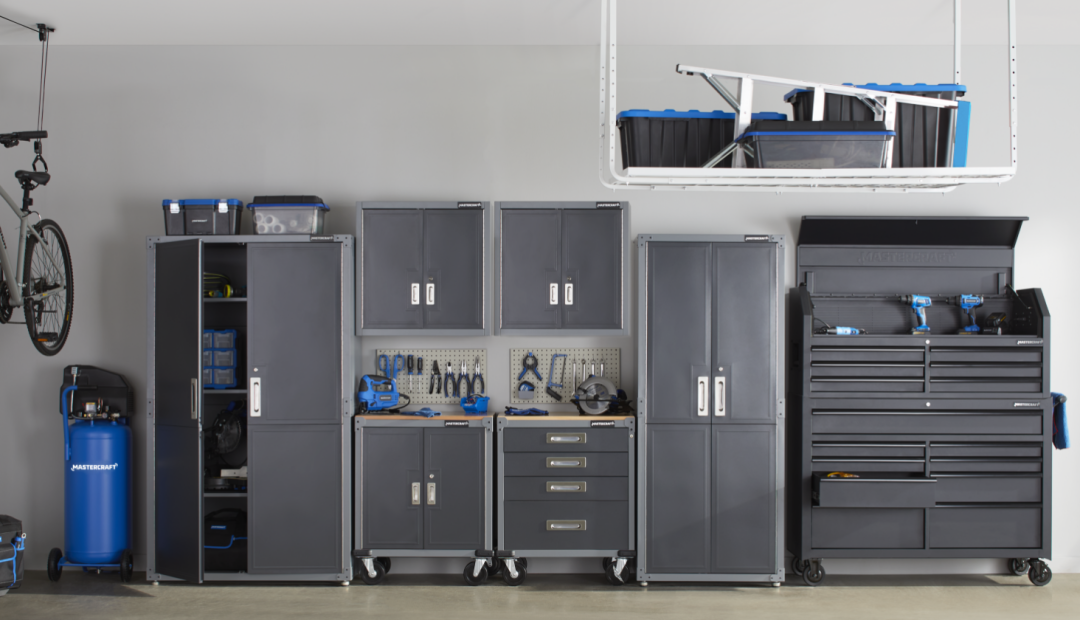 Shop Mastercraft 2-Door Tall Cabinet, 3 Adjustable Shelves, 182.8 x 106.6 x 45.7 cm, Grey, Mastercraft Wall Mount 2-Door Wide Cabinet with 2 Adjustable Shelves, Grey Series, 28 x 28 x 12-in, Mastercraft 2-Door Wooden Top Base Cabinet, Mobile, 87.6 x 71 x 45.7 cm, Grey, Mastercraft 4-Drawer Wooden Top Base Cabinet, Mobile, 87.6 x 71.1 x 45.7 cm, Grey, Mastercraft 2-Door Tall Cabinet, 3 Adjustable Shelves, 182.8 x 76.2 x 45.7 cm, Grey and more