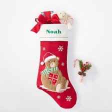 Shop Applique Holiday Stocking, Santa Bear and more