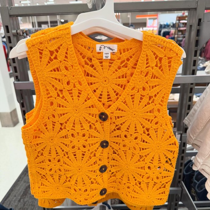 user image by @thislovelylife_of_five, Girls' Open Work Sweater Vest - art class™
