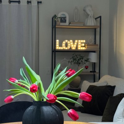 Black Round Ceramic Textured Table Vase, 12.24"