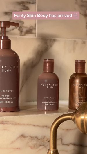 @spacenk&rsquo;s instagram video of Fenty Beauty Fenty Skin Fenty Skin Big Dripp&rsquo;r Body Wash Hey, Bouquet,Fenty Beauty Fenty Skin Fenty Big Dripp'r Body Wash Vanilla Flower,Fenty Beauty Fenty Skin All over body mist Tropic Trip
