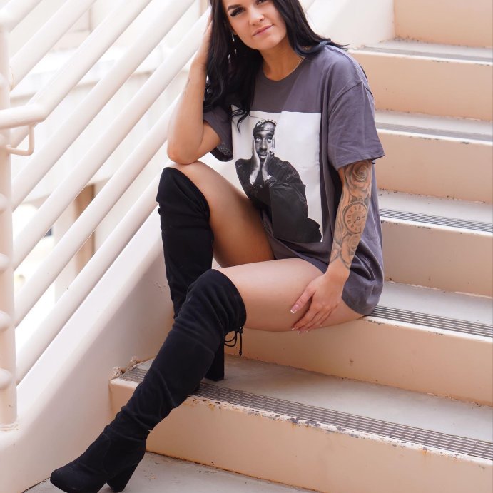 user image by @skyb_fitt, Women's Tupac Short Sleeve Graphic T-Shirt - Black