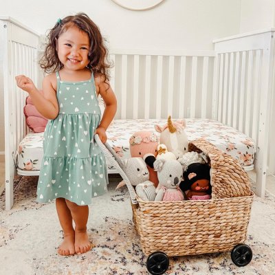 Stone Stripe Cotton Muslin Toddler Crib Sheet