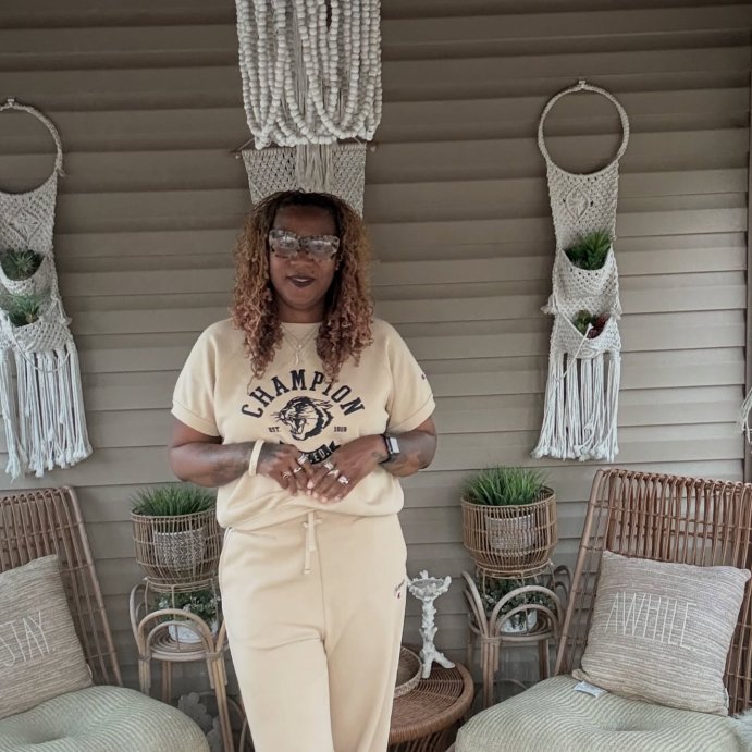 user image by @thatgirlsclosettanyika, Champion Women's Wide Leg Track Pants