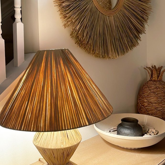 user image by @jeanneaeverett, Faux Raffia Table Lamp with Empire Shade &#38; LED Bulb: Opalhouse&#8482; designed with Jungalow&#8482;, UL Listed