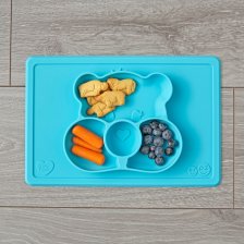 Shop Care Bear Teal Happy Mat by ezpz - Land Of Nod Plates & Utensils - Kids & Baby Furniture, Bedding and Toys and more