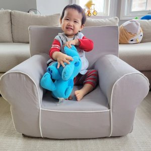 Anywhere Chair®, Gray with White Piping Slipcover Only