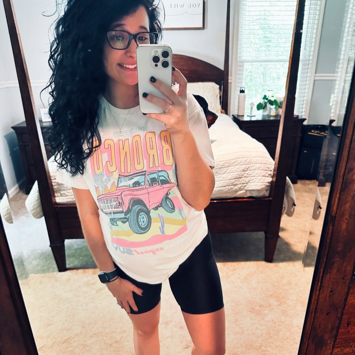 user image by @rand_olivia, Women's Ford Bronco Short Sleeve Graphic T-Shirt - Off-White