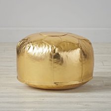 Shop Mini Faux Leather Gold Pouf and more