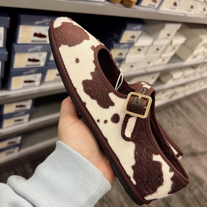 user image by @kenzmoe_, Women’s Halston Cow Print Mary Jane Flats with Memory Foam Insole – Universal Thread™ Brown
