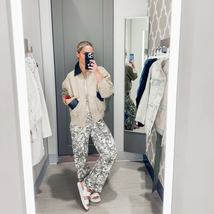 user image by @TheReileStyle, Women's Canvas & Faux Leather Bomber Jacket - Wild Fable™ Tan