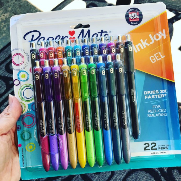 user image by @teacher_life_coach, Paper Mate InkJoy 22pk Gel Pens 0.7mm Medium Tip Multicolored: Retractable, Quick Drying, Rubber Grip, Assorted Colors