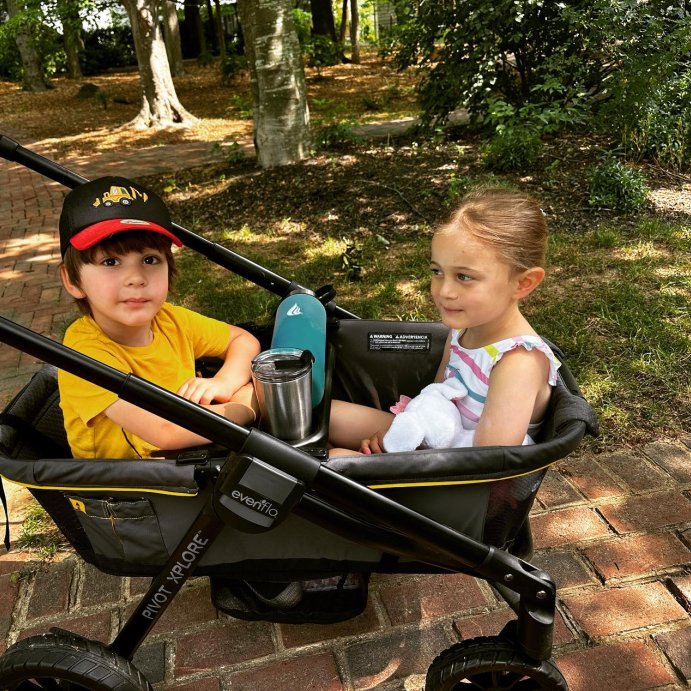 user image by @mjhgrams, Evenflo Pivot Xplore All-Terrain Double Stroller Wagon