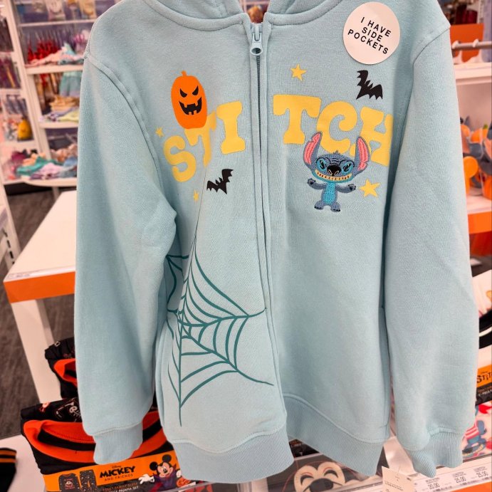 user image by @thislovelylife_of_five, Kids' Stitch Halloween Zip-up Sweatshirt - Blue