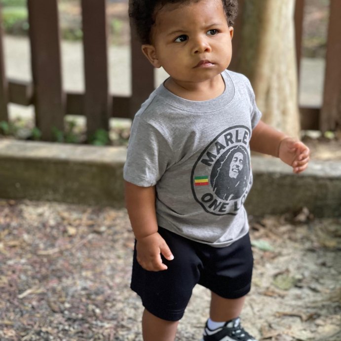 user image by @baby___brown_, Toddler Boys' Bob Marley 'One Love' Short Sleeve Graphic T-Shirt - Gray