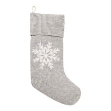 Shop CANVAS Silver Frost Collection Grey Snowflake Knit Stocking, 18.5-in and more
