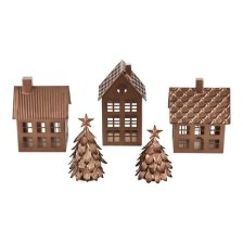 Shop CANVAS Holiday Homecoming Collection Galvanized Metal Winter House & Tree Set, 5-pc and more