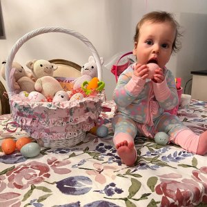 LoveShackFancy Cabbage Rose Easter Basket Liners & Bow