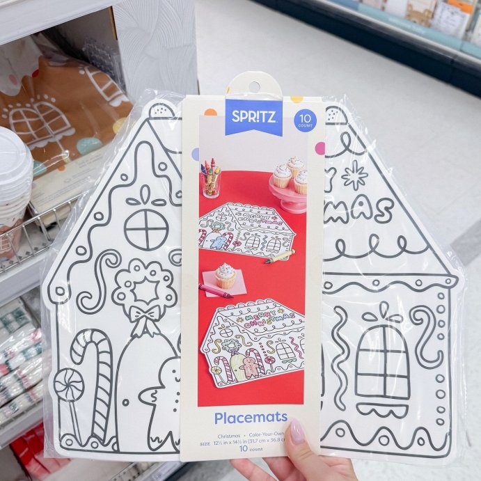 user image by @targettherapy, 10ct Christmas Color-Your-Own Gingerbread Placemat - Spritz&#8482;