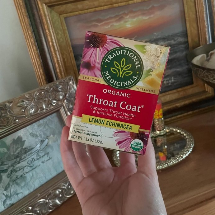 user image by @prettybirdyagresto, Traditional Medicinals Organic Throat Coat Lemon Echinacea Herbal Tea - 16ct