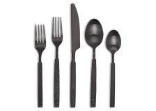 Shop Hammered 5-Piece Black Cutlery Set and more