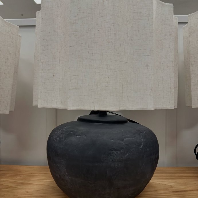 user image by @living_withrobyn, Oversized Ceramic with Fluted Shade Table Lamp Black/White - Hearth &#38; Hand&#8482; with Magnolia