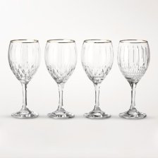 Shop Wilshire Jewel Cut Gold Rim Wine Glasses, Set of 4 and more