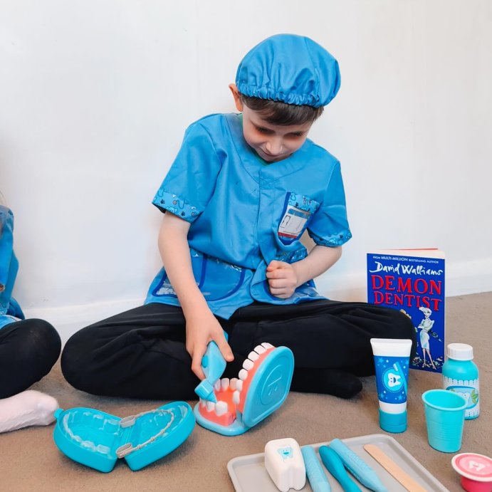 user image by @itstonicha, Melissa &#38; Doug Super Smile Dentist Kit With Pretend Play Set of Teeth And Dental Accessories (25 Toy Pieces)
