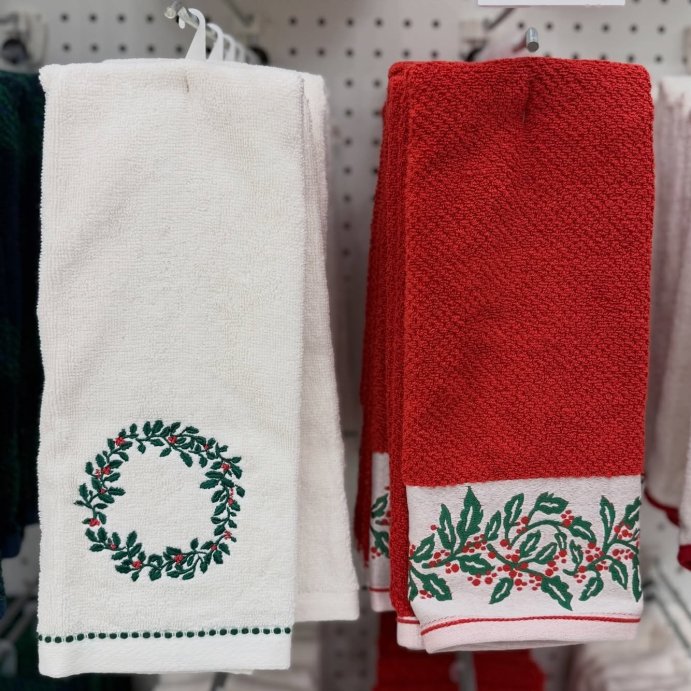 user image by @katattarget, 2pk Holly Wreath Christmas Hand Towels Cream - Threshold&#8482;