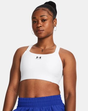 Under Armour Womens HeatGear Armour Sports Bra, Baja Blue / White