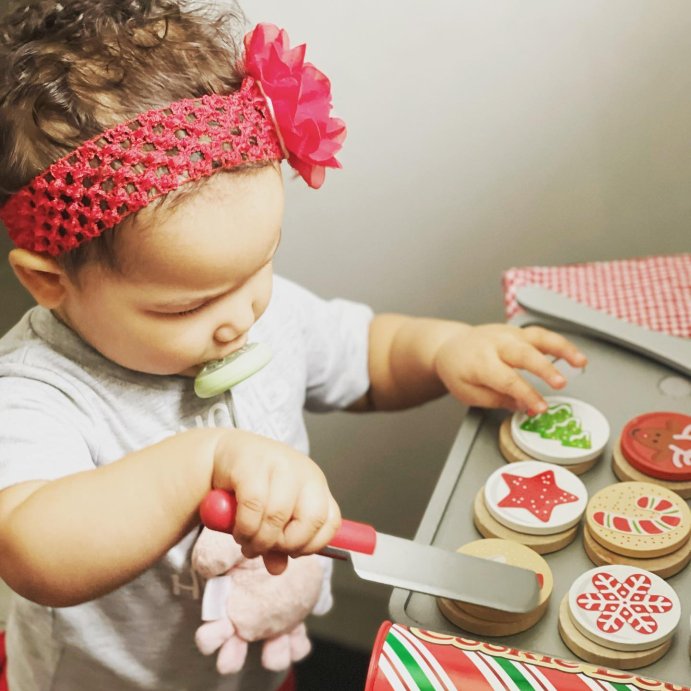 user image by @ashleeannchampaigne, Melissa &#38; Doug Slice and Bake Wooden Christmas Cookie Play Food Set
