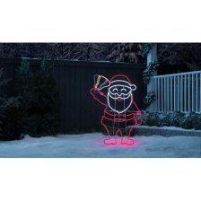 Shop Noma Pre-Lit Neon Santa with Bell Motion Christmas Decoration, 4-ft and more