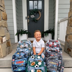 Mackenzie Blue Multi Dino Backpacks | Pottery Barn Kids