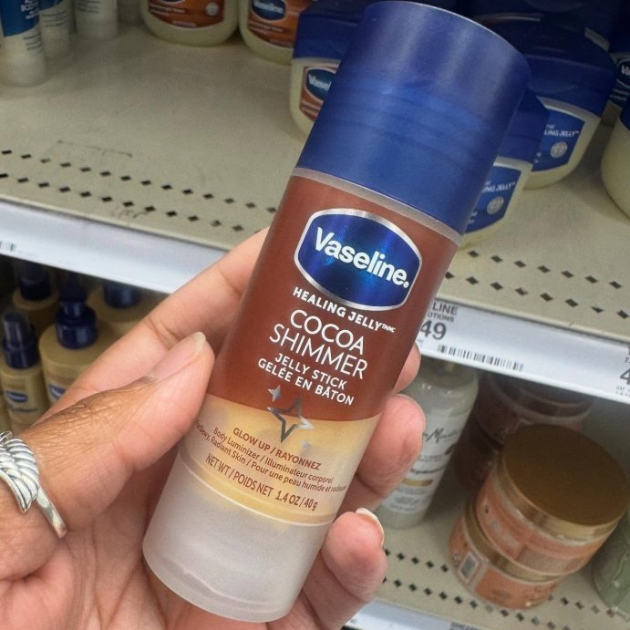 user image by @oshii.xo, Vaseline Cocoa Shimmer Jelly Stick Cocoa Butter - 1.4oz
