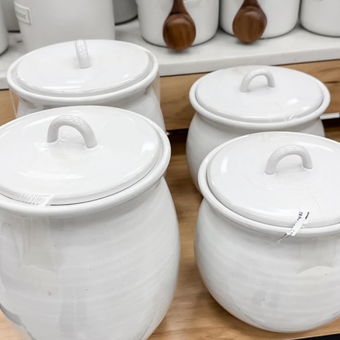 user image by @__funfinds__, Flared Brim Stoneware Canister Vintage Cream - Hearth & Hand™ with Magnolia
