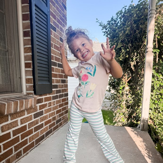 user image by @livinglifewith_lacey, Toddler Girls' Ribbed Flare Leggings - Cat & Jack™