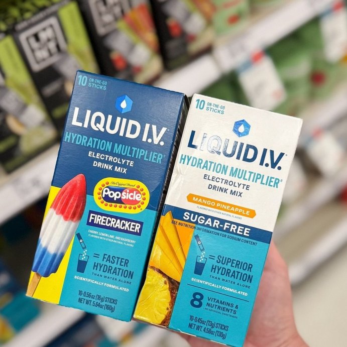 user image by @takingontarget, Liquid I.V. Hydration Multiplier Vegan Powder Electrolyte Supplements - Popsicle Firecracker - 0.56oz/10ct