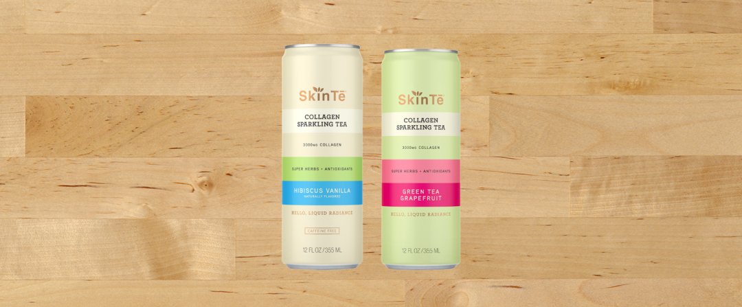 Shop SkinTe Collagen Sparkling Tea - 300mg of Collagen with Herbs & Antioxidants - Hibiscus Vanilla (12 Drinks / 12 Fl Oz. Each), SkinTe Collagen Sparkling Tea - 300mg of Collagen with Herbs & Antioxidants - Green Tea Grapefruit (12 Drinks / 12 Fl Oz. Each) and more