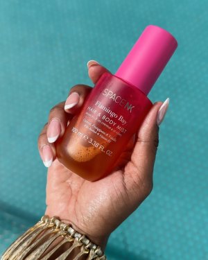 @spacenk&rsquo;s instagram video of Space NK Flamingo Bay Hair & Body Mist