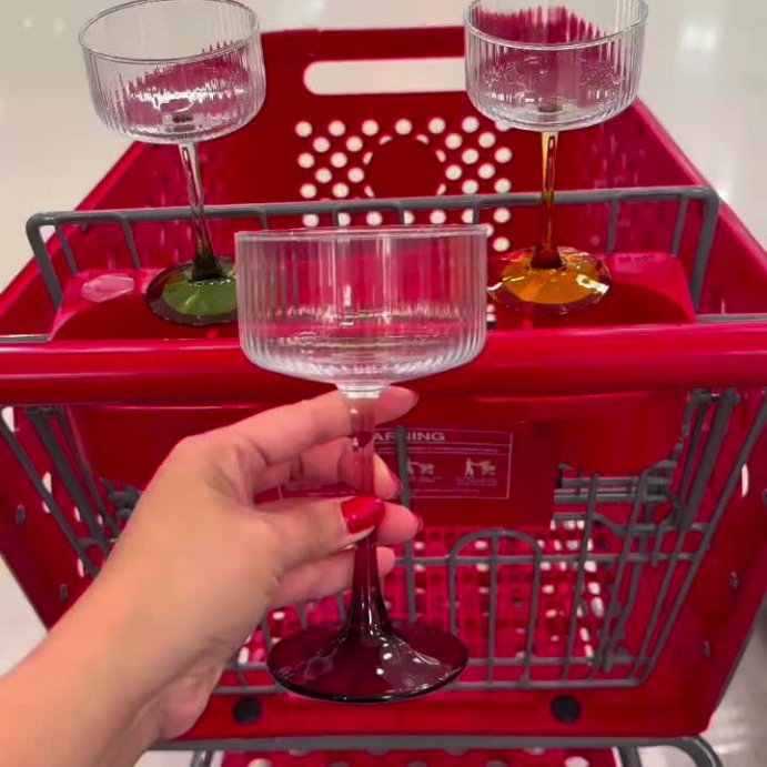 user image by @yarafinds, 8.2 fl oz Ribbed Coupe Glasses Green - Bullseye&#39;s Playground&#8482;
