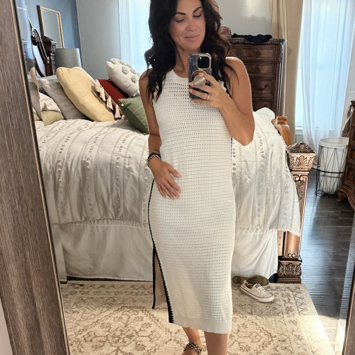 user image by @macstewart_millyjames, Women's Openwork Midi Sweater Dress - Universal Thread™ Cream
