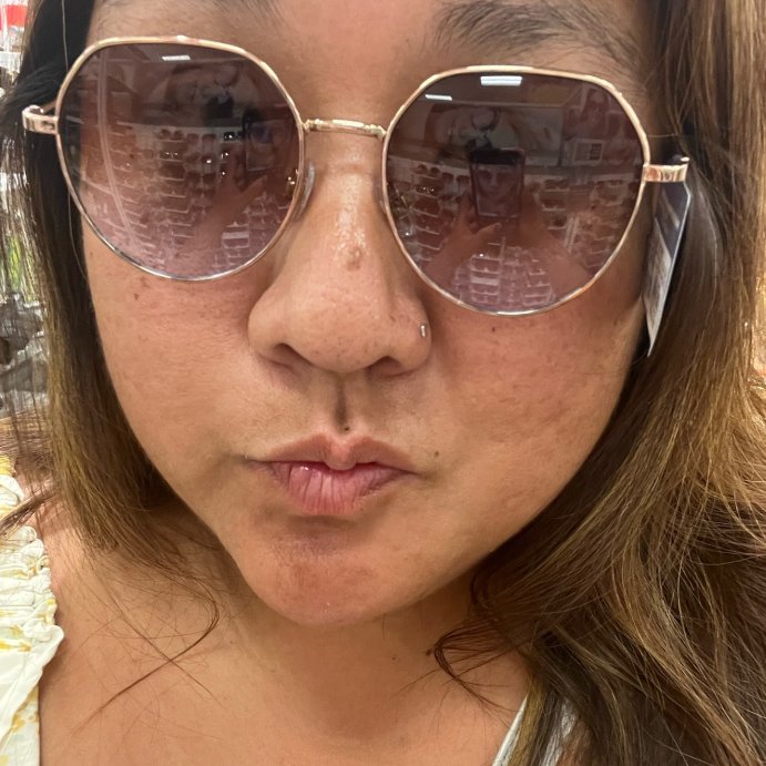 user image by @suzwhytexas, Women&#39;s Shiny Metal Round Sunglasses with Gradient Lenses - Universal Thread&#8482; Brown: Scratch-Resistant, UV Protection