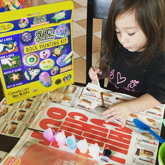 user image by @beautifulseline, Creativity for Kids Glow in the Dark Rock Painting Kit: DIY Art for Kids Activities, Painted Rock Kits, Ages 6+
