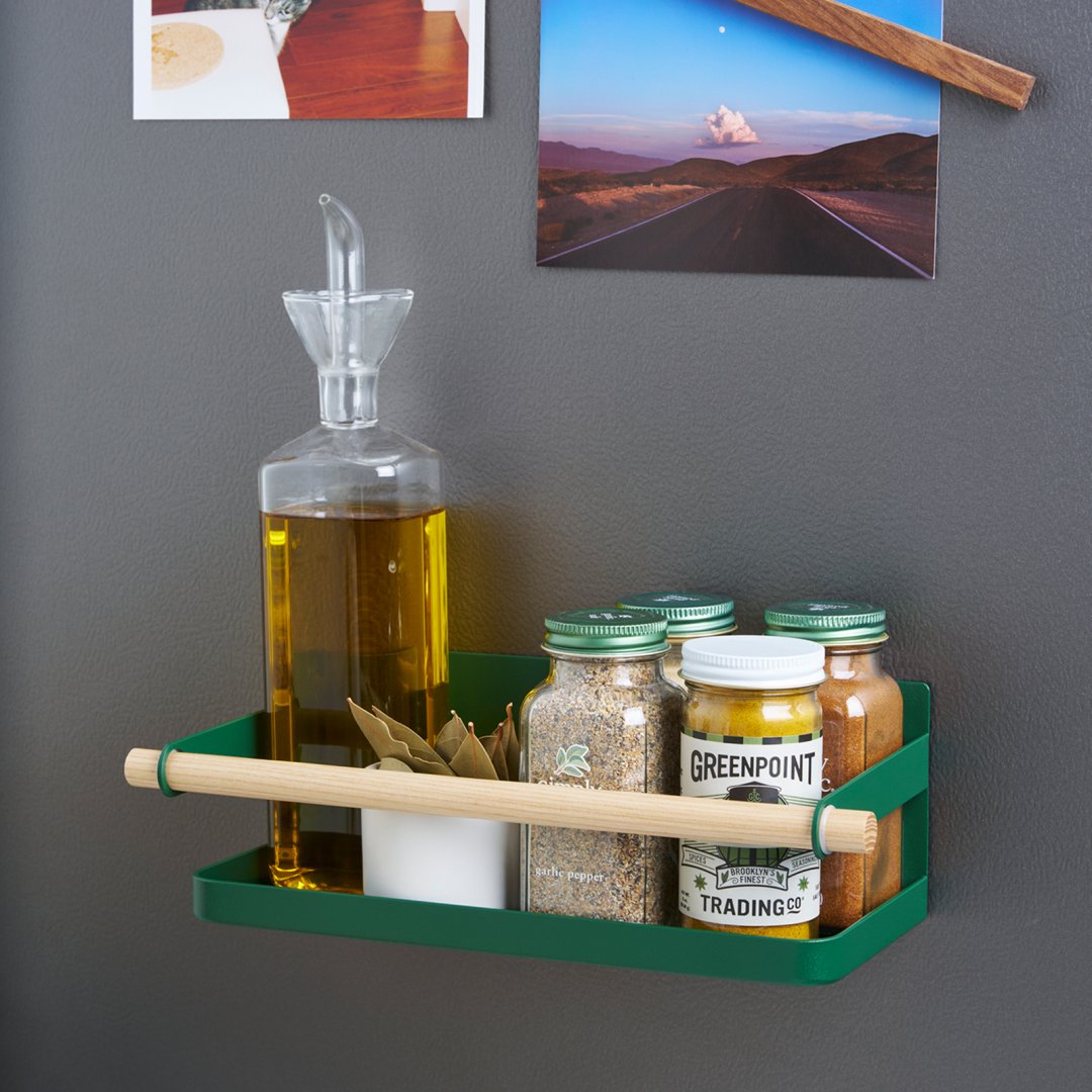 Forest Green magnetic storage caddy for the kitchen