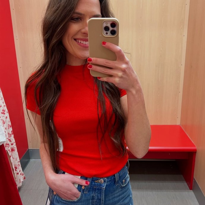 user image by @sarahscoop, Women's Slim Fit Short Sleeve Ribbed T-Shirt - A New Day™